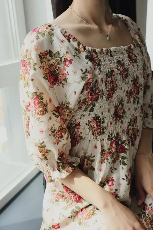 Платье из льна Silence 307 Milk flower - фото №3