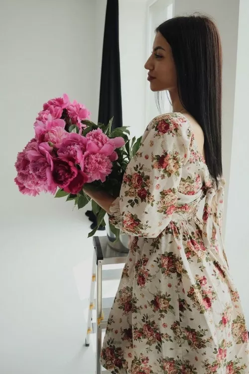 Платье из льна Silence 307 Milk flower - фото №4